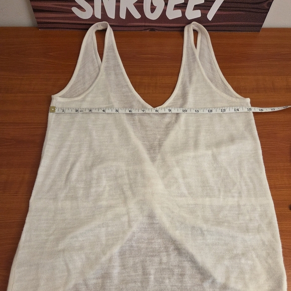 Womens LULULEMON V NECK TANK w/KNOTTED BACK Linen Blend Knit Cottagecore summer! - Picture 3 of 4